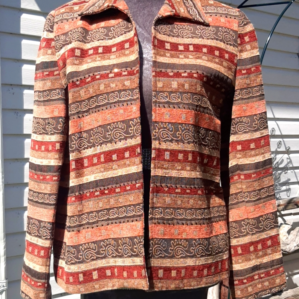 Vintage ALFRED DUNNER Patterned Jacket SIZE 10P